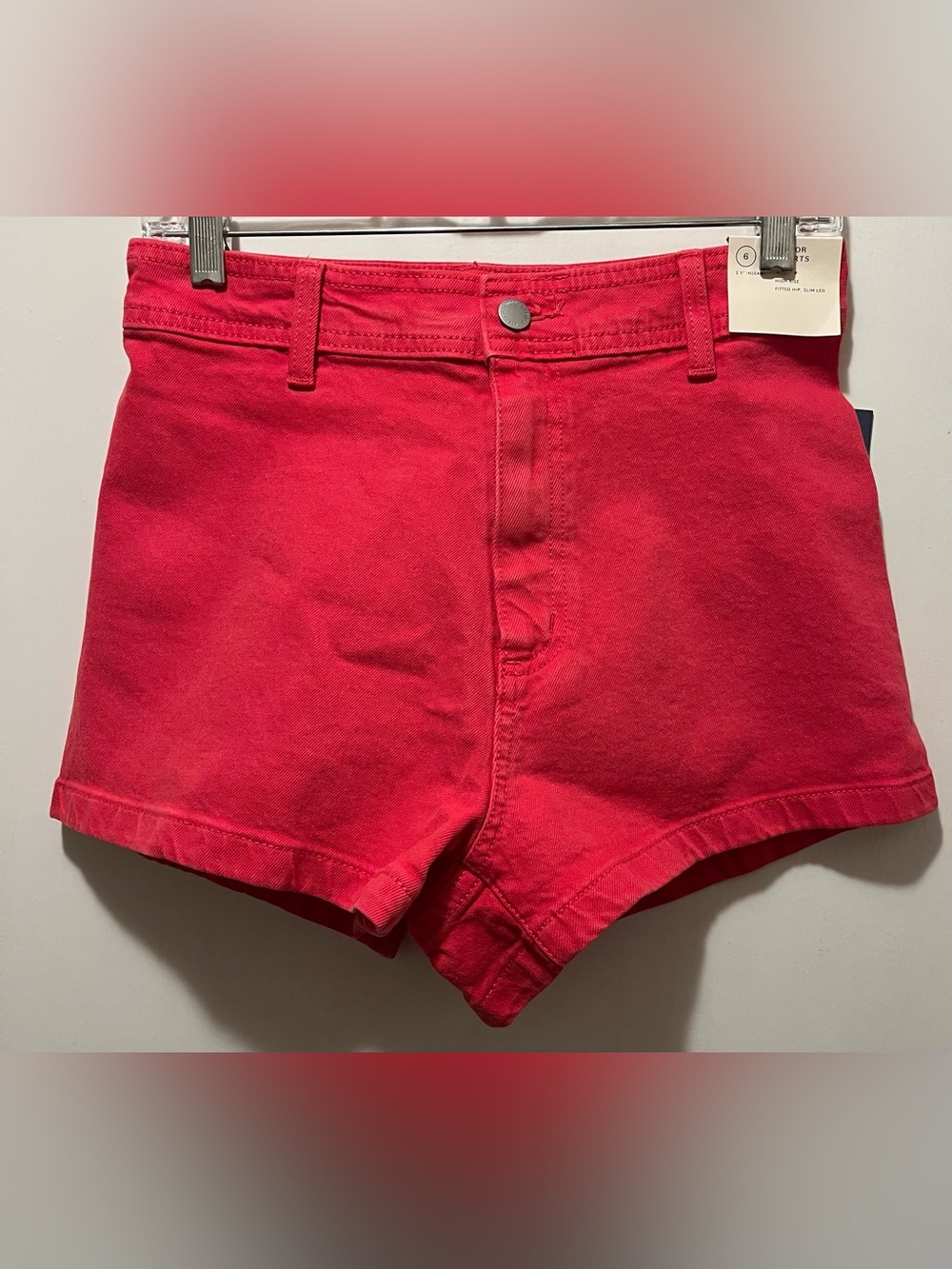 NWT Universal Thread Vibrant Red High Rise Denim Sailor Shorts - Size 6